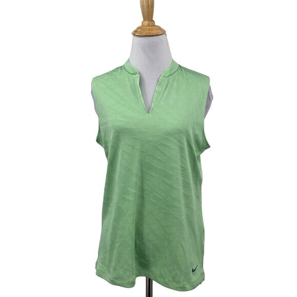 Nike Shirt Womens M Medium Pear Victory Jacquard Print Dri Fit Golf Polo Wicking - Picture 1 of 14